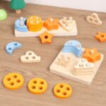 Children's Early Stacking Wooden Toys Montessori Early Education Educational Toys Geometric Shapes Matching Blocks