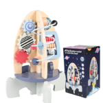 Early Childhood Interactive Family Fun Wooden Toys Set Multifunctional Wooden Rocket Winding Beads