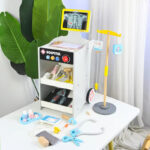 Factory Manufacture Doctor Medical Trolly Toy Kids Educational Use Wooden Pretend Play Doctor Cart