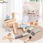 Simulation Wooden Educational Kids Children Cleaning Games Makeup Set Pretend Play Hairdressing Tools Toys for Children Girls