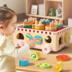 Montessori Toys Wooden Blocks Shape Sorter Animal and Ice Cream Dessert Smart Car Stacking Educational Learning Toys