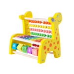 Hot Sale  Rainbow Colorful Abacus Rack Math Game Cute Deer Shape Round Beads Wooden Toy
