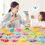 Children's Educational Early Cartoon Alphabet Blocks Creative Baby Wooden Building Blocks Animal Dinosaur Traffic Toys