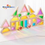 24-Piece Light-Transmission Acrylic Building Blocks Children's Early Education Wooden Puzzle Toys