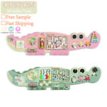 New Multi-Functional Crocodile Wall Game Board Early Education Shape moving Puzzle Wooden Toy for Children