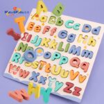 Children Letter Wood 3D Jigsaw Puzzles Montessori Educational Learning Wooden Toys Board Games Preschool Diy for Kids