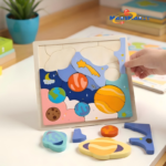 Montessori Cognition Game Children Learning Wooden Space Planet Toy 3D Puzzle Toys Kids Educational Solar System Puzzles