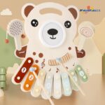 Educational Early Education Children's Wood Percussion Drum Set Orff Bear Instrument Music Board Toy