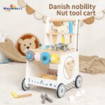 Montessori Toys for Children Danish Noble Nut Tool Cart Exercising Baby Manual Dexterity Wooden Pretend Play Toys