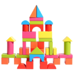 Children's Large Particle Wooden Building Block Set 82 Colorful Beech Blocks for Early Education Model Type Toys