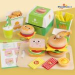 Early Childhood Education and Intelligence-building Pretend Play Toys New Hamburger Series Realistic Food Wooden Toys