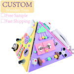 Children 1-6 Years Old Montessori Early Educational Puzzle Pyramid Busy Board Diy Busy House Wooden Toys