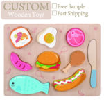 Children's Early Educational Toys with velcro Matching Wooden Fruits and Vegetables Cutting Fun 16 Kinds of Wooden Toys