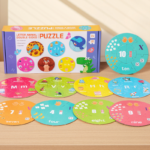 Double-Sided Wooden Puzzle Toys for Children Early Educational Alphabet Number Toys Fruit Animal Training Games