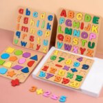 Montessori 3D Wooden Board Alphabet Number Kids Learning Cognitive Board Toys for Unisex