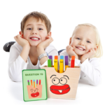 Wooden Baby Simulation Kitchen Game Tableware Set Toys Play House Cutting French Fries Matching Game