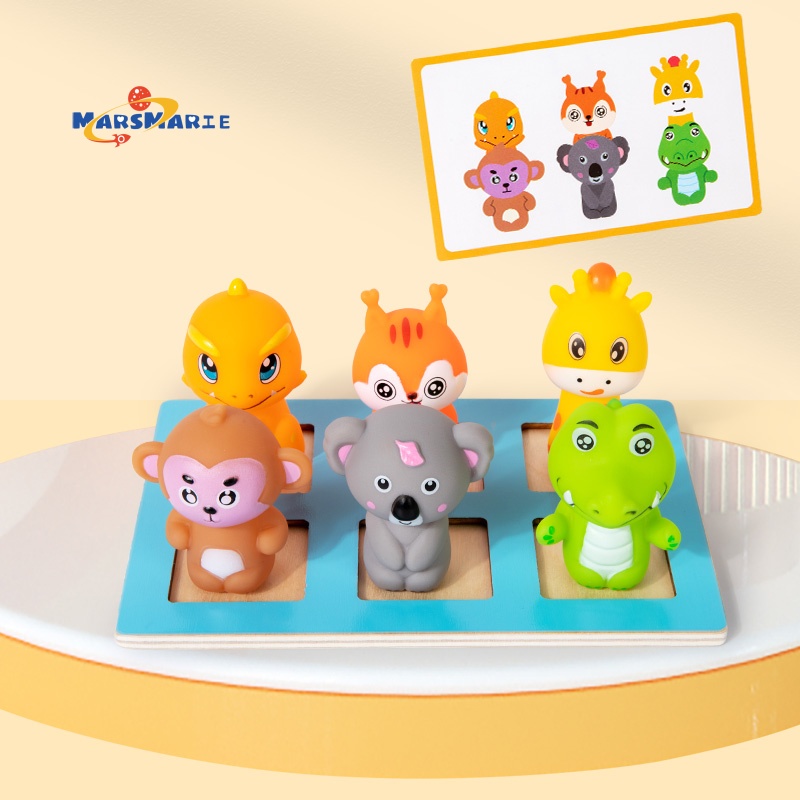 H518c6eac59b7475e84d77f4c7aa877c7C Small Animal Transposition Game Children's Early Education Animal-themed Cognitive Memory Training Wooden Toys for Baby - Image 1
