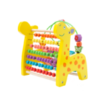 Wooden Multifunctional Deer Beaded Calculation Flip Frame 6 in 1 Montessori Toys for 1 to 3-year-old Boys Girls