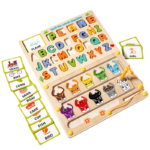Educational Multifunctional Wooden Spelling Words Walking Beads Maze Puzzle Board Letter Recognition Wooden Toys