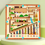 Early Educational Wooden Cognitive Unisex Bead Sorting Maze Toy for Children's Number Logic Thinking Toy