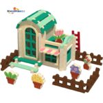 Early Education Wooden Toys for Children Five Types Mortise Tenon Construction Building Block Scene Puzzle House Educational