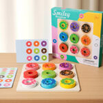 Enlightenment Matching Donuts Color Cognition Exercise Hand-Eye Coordination Creative Cute Wooden Toys