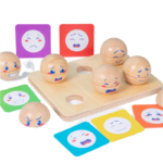 Baby Color and Shape Cognition Early Learning Wooden Toys Children's Educational Emotional Expression Ball Training Toys