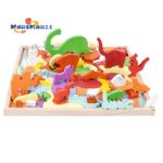 Crazy Animal City 3D Puzzle Toy for Kids DIY Early Education Montessori Wooden Blocks for 2-7 Years Fun Stacking Toy