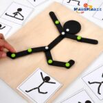 Educational Wooden Children's Early Education Play Game Mini Motor Skills Pattern Matching Card Toy Wood Sport Figure Puzzle