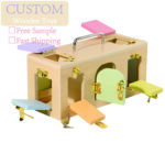 Montessori Early Education Toy for 3-6 Years Old Wood Lock Box for Unlocking Practice Teaching Aids for Kids' Baby Learning