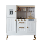 Wooden Large Play House with Artificial Sound Light Glowing Popular Kitchen Toy Set Wooden Cooking Stove for Kids