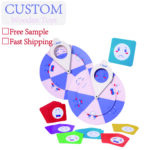 Wooden Turntable Battle Game Set Interactive Family Expression Kids Educational Toy Face-Changing Turntable Wooden Toys