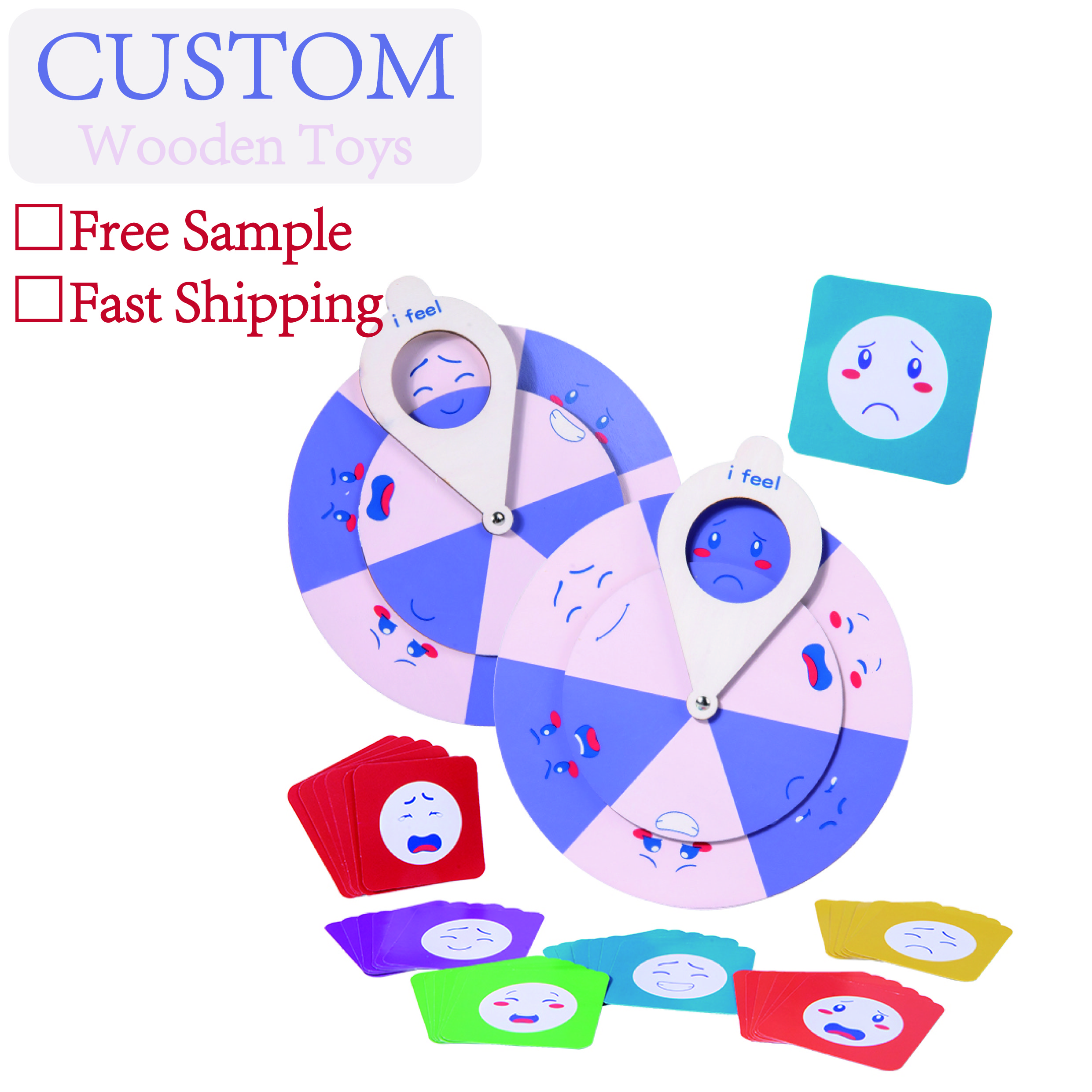 H6e977fee7b854fcba11486bb78553aeaU Wooden Turntable Battle Game Set Interactive Family Expression Kids Educational Toy Face-Changing Turntable Wooden Toys - Image 1