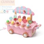 OEM ODM Danish Noble Wooden Play House Simulation Teapot Tea Set Children's Afternoon Tea Ice Cream Truck Girls Kitchen Toys