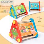 Enlightenment Triangle Game Box Wooden Multifunctional Five-side Treasure Box Baby Early Education Children Toys