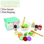 Unisex Kids Play House Fruit and Vegetable Salad Set for Role-Playing Interactive Cooking Wooden Pretend Cognitive Toys