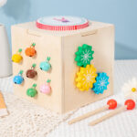 Early Educational Montessori Five-in-One Kids Wood Set Multi-Function Music Box Drumming Building Blocks Training Toys