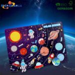 New Montessori Other Educational Wooden Intellectual Space Learning Kids Solar System Eight Planets Recognition Board Puzzle Toy