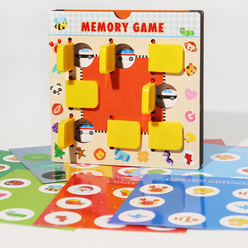 H7ca080f8b9e54ab790ed081ffaeaace3T Wholesale Custom Children Memory Game Wooden Montessori Early Learning Memory Chess - Image 1