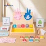 Early Educational Two-in-One Montessori Finger Counting Math Teaching Aids Sand Painting Toys for Children Wooden Toys