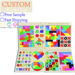 Three-in-One Russian Square Three-Dimensional Puzzle Unisex Kids Educational Early Education Building Blocks Toy Handmade Wood