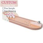 Mini Bowling Wooden Portable Game for Kids Hands-On Skills Training Desktop Game