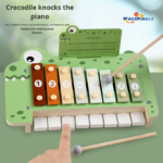Children's Early Education Toys Wooden Crocodile Piano Music Instrument for Baby Music Enlightenment Toys