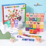 Creative Particle Building Blocks Wood Cube Early Education Puzzle Classic Desktop Educational Toy for Children