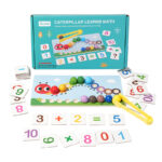 New Arrival Wooden Montessori Clip Bead Math Toys Kindergarten Kids Fine Motor Training Color Matching Caterpillar Number