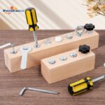 Children Screwing Early Learning Toys Toddler Montessori Daily Life Teaching Aids Busy Workbench Wooden Tool Toys