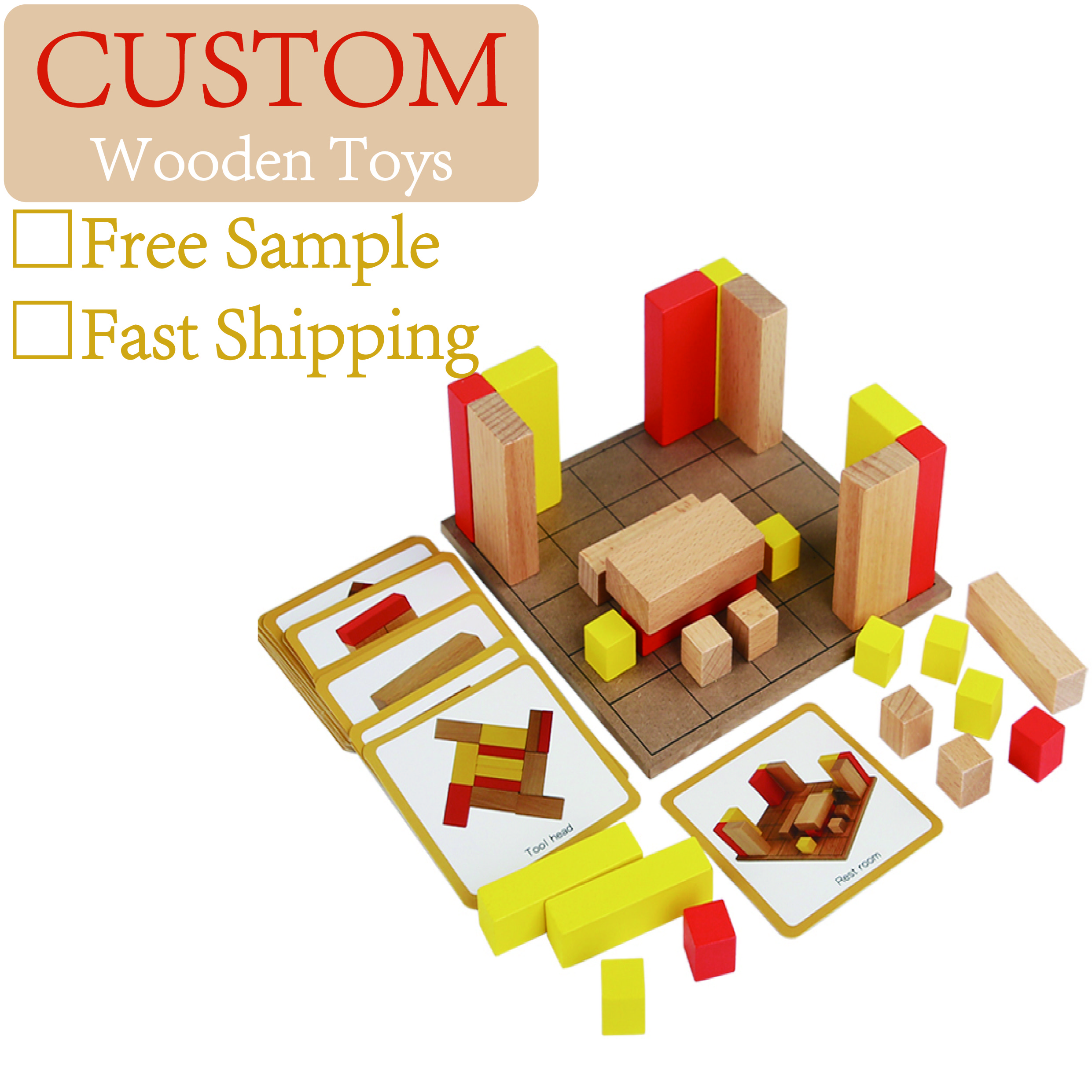 Ha2a9bc3556bc4c7f84afe79a3be3e9d4u Interactive Beech Wood Building Blocks Set for Kids Family DIY Wooden Toys for Educational Thinking Logic Training - Image 1