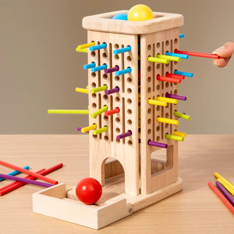 Ha351be6f5a1146c08bb4fe8dae1229b4z Three-In-One Montessori Wooden 3-In-1 Stick Game Set Set Fine Motor Skills & Educational Interactive - Image 1