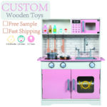 Most Popular Multi Function Educational Colorful Wooden Kitchen Toy Pretend Play Game Cooking Play Set for Kids