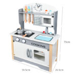 Wooden Kitchen Set Multi Function Educational Pretend Kitchen Plates and Dishes Toy Set for Children Kids